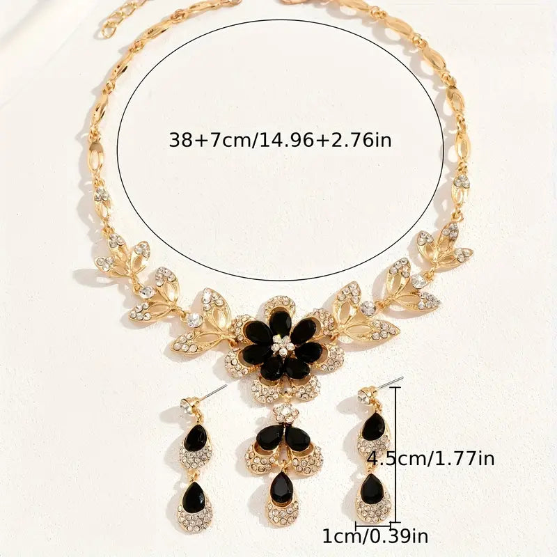💎New set of teardrop diamond necklace and earrings