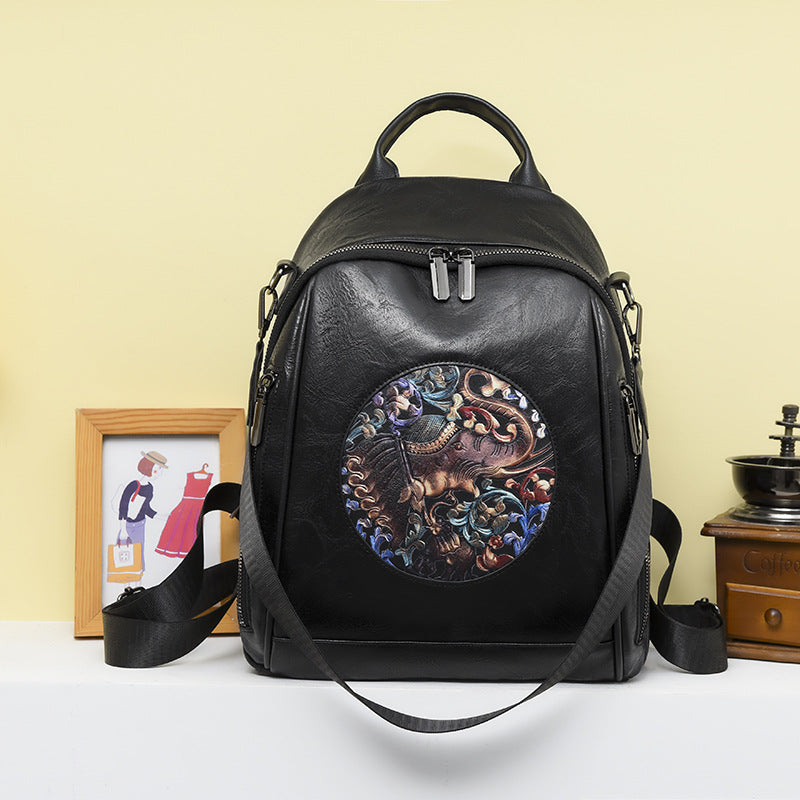TuskTale™ – Ethnic Elephant Leather Backpack