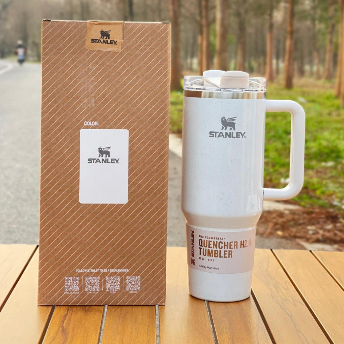Stanley's Tumbler Cup: with insulated walls keeps drinks Cold for 11 hours, Hot for 7 hours and Iced for 48 hours
