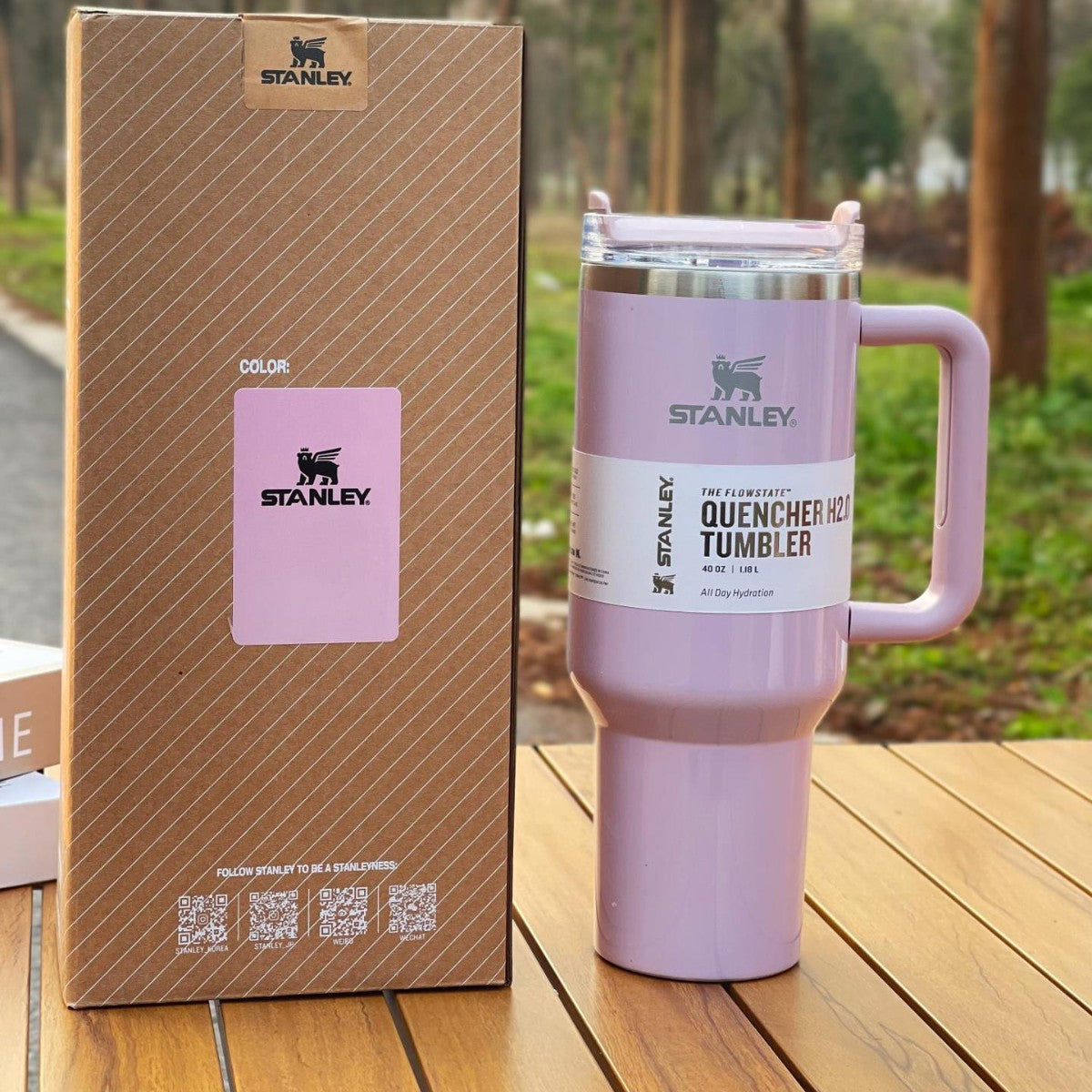 Stanley's Tumbler Cup: with insulated walls keeps drinks Cold for 11 hours, Hot for 7 hours and Iced for 48 hours