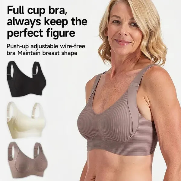 ⏰Last Day 49%Off🏆️- OEAK Women's Ribbed Push Up Adjustable Wireless Bra