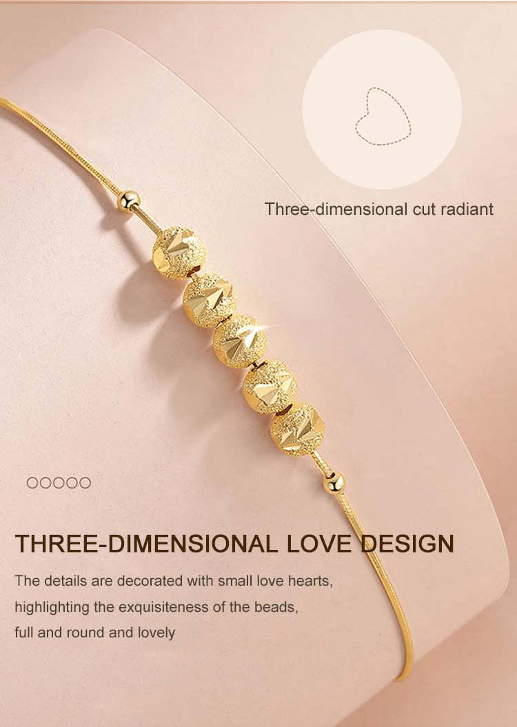 Pure gold transfer bead necklace + bracelet