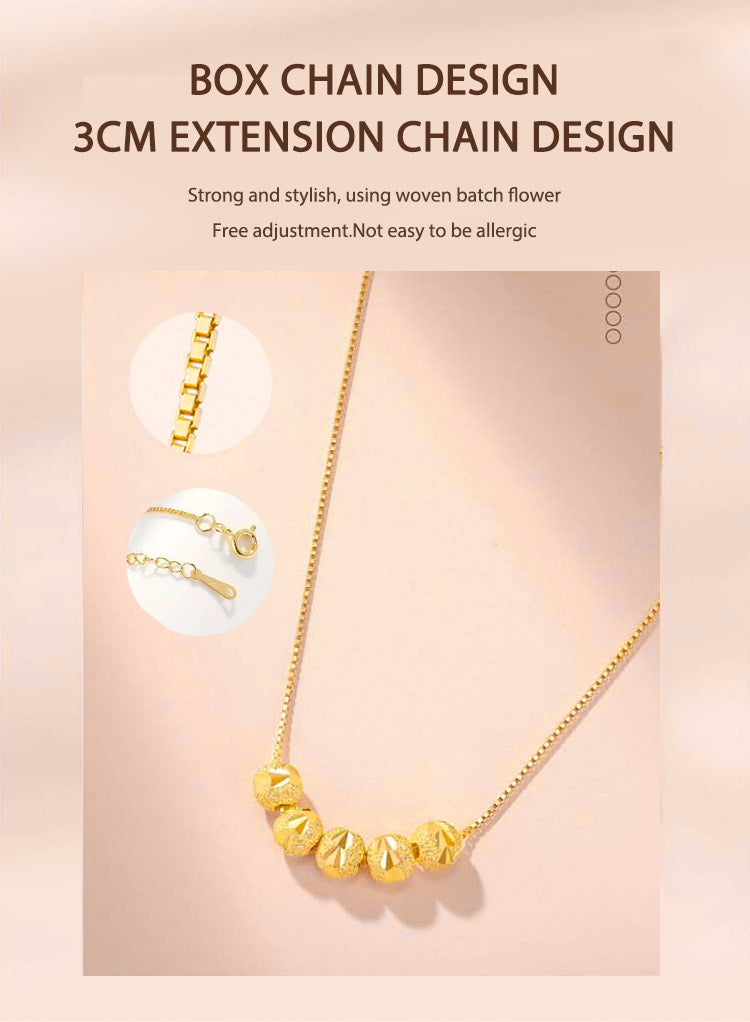 Pure gold transfer bead necklace + bracelet