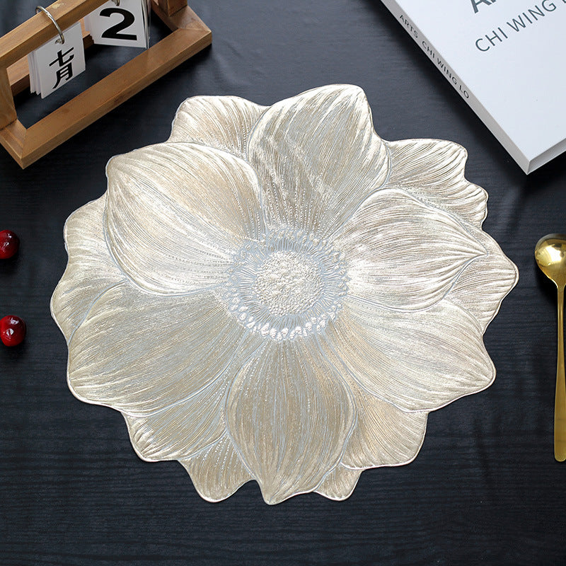 Luxury Gold Foil Nordic Style Peony Flower Heat Insulation Mat