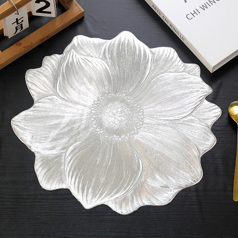 Luxury Gold Foil Nordic Style Peony Flower Heat Insulation Mat