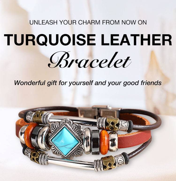 Turquoise Leather Bohemian Bracelet