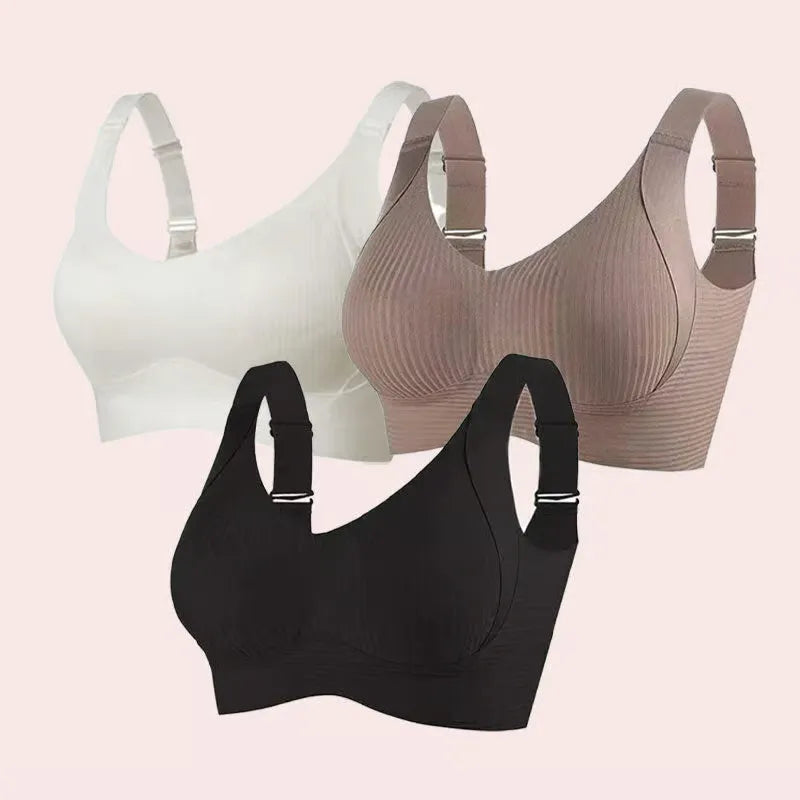 ⏰Last Day 49%Off🏆️- OEAK Women's Ribbed Push Up Adjustable Wireless Bra