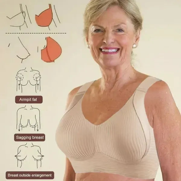 ⏰Last Day 49%Off🏆️- OEAK Women's Ribbed Push Up Adjustable Wireless Bra