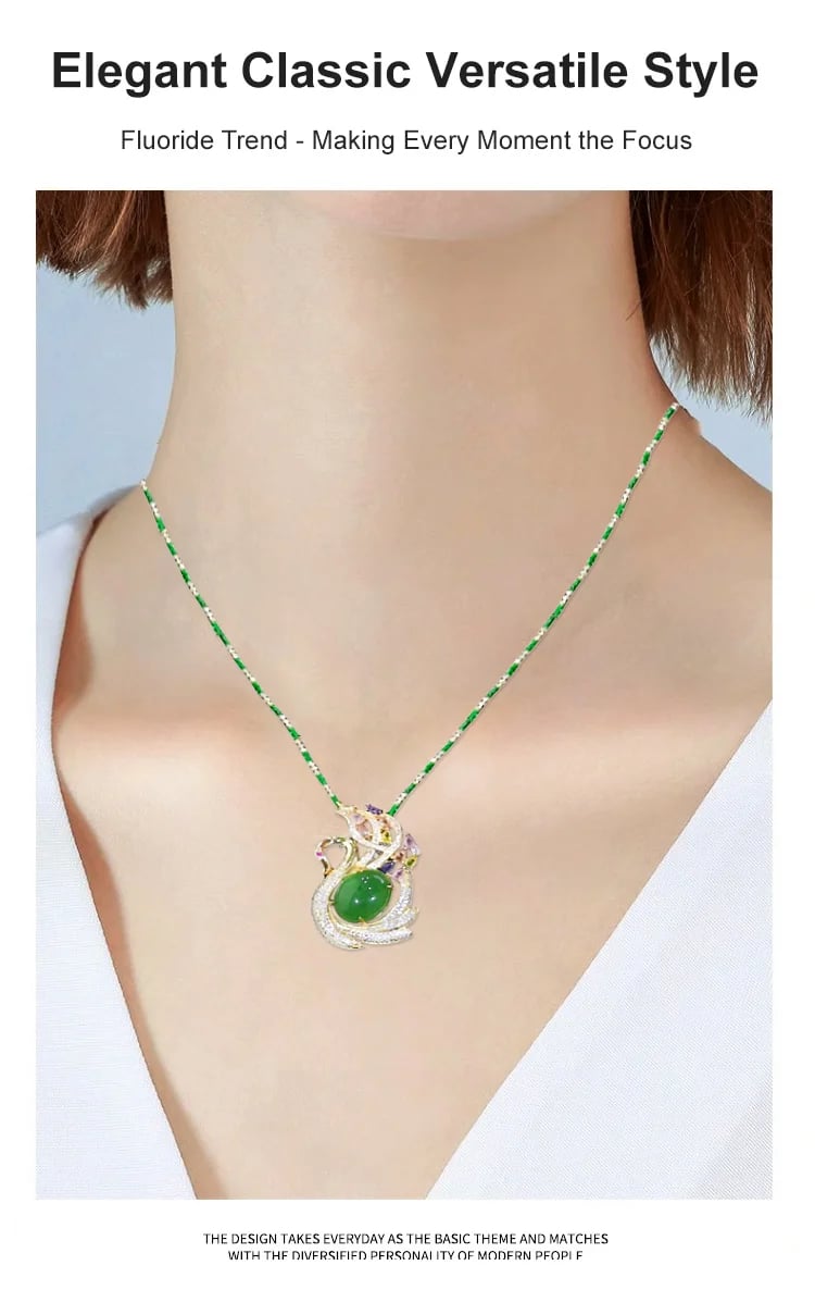 Cat Eye Stone Full Diamond Necklace