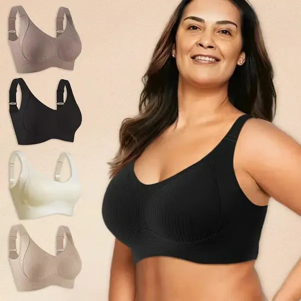 ⏰Last Day 49%Off🏆️- OEAK Women's Ribbed Push Up Adjustable Wireless Bra