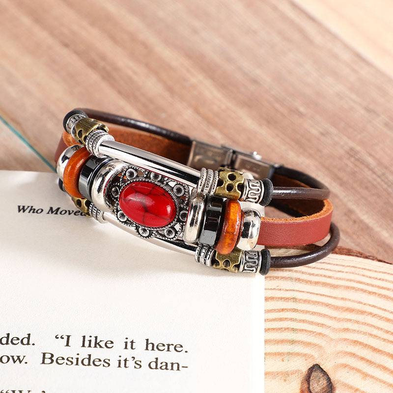 Turquoise Leather Bohemian Bracelet