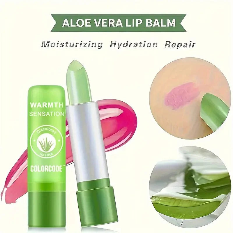 Aloe Vera Color-Changing Lip Balm – Long-Lasting & Moisturizing