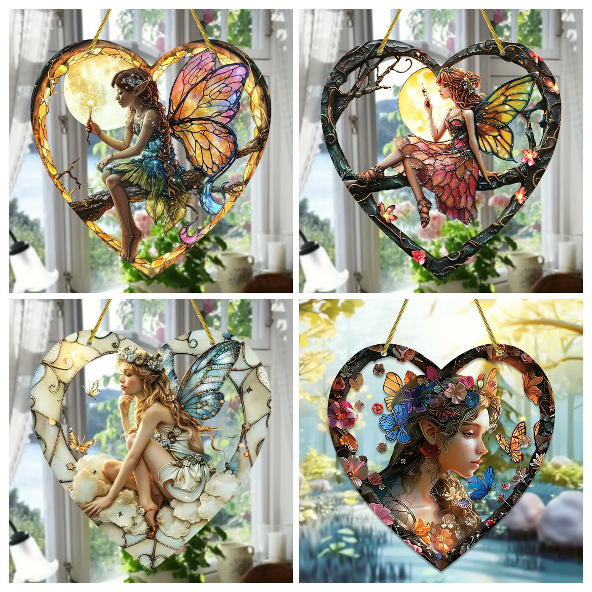 🧚Heart Shaped Window Treatments Elf Girl Light Catcher/Home Decoration /Creative Gifts