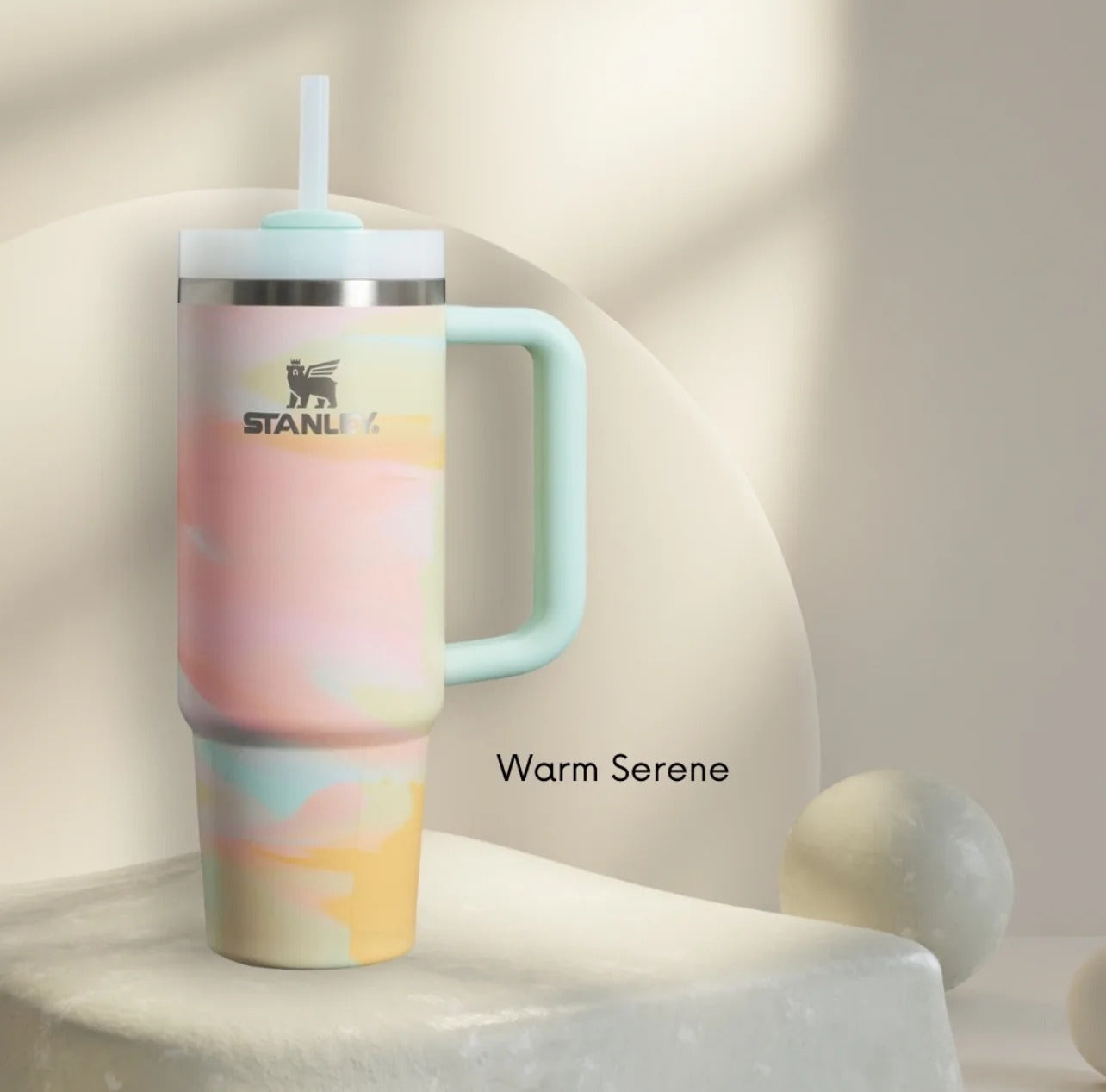Stanley's Tumbler Cup: with insulated walls keeps drinks Cold for 11 hours, Hot for 7 hours and Iced for 48 hours