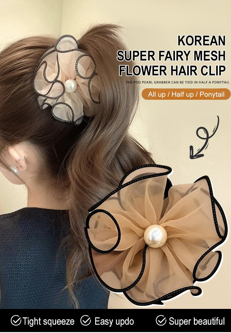 Korean Ultra-Pretty Mesh Flower Hair Clip