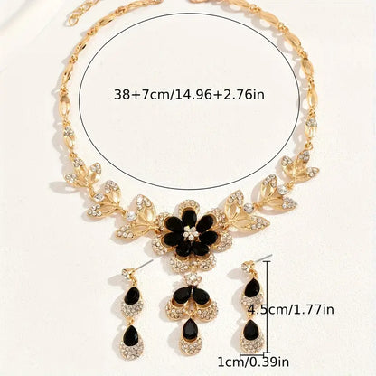 💎New set of teardrop diamond necklace and earrings