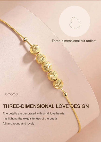 Pure gold transfer bead necklace + bracelet