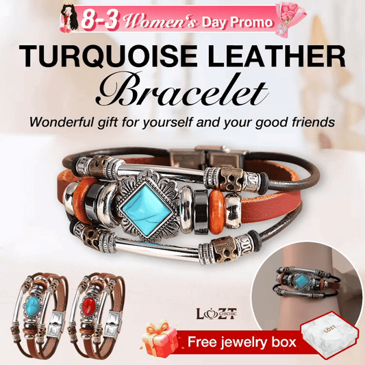 Turquoise Leather Bohemian Bracelet