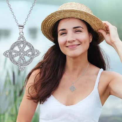 Witches Knot Necklace Sparkling Starburst Pendant