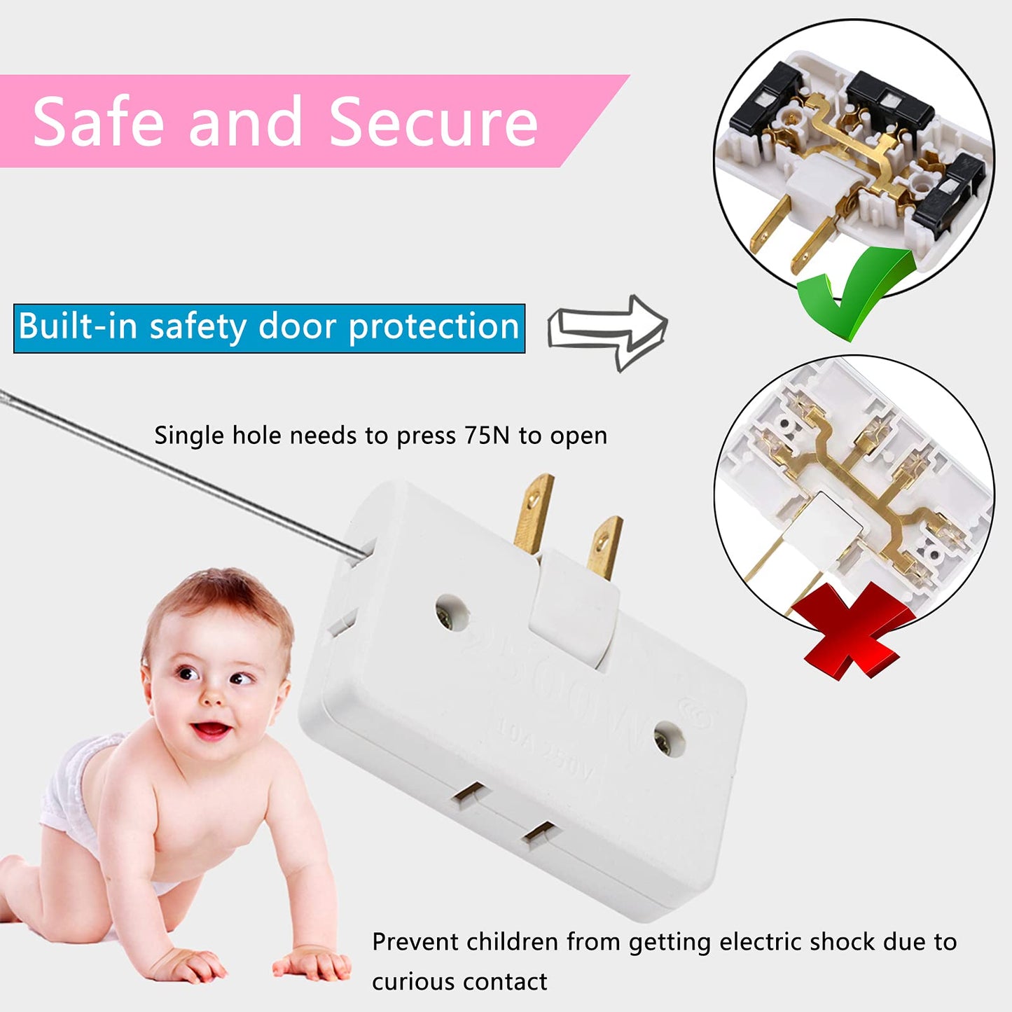 180 Degrees Rotatable Socket Converter , 3pcs