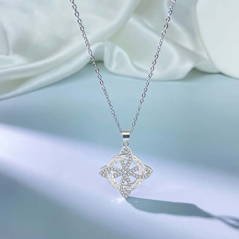 Witches Knot Necklace Sparkling Starburst Pendant