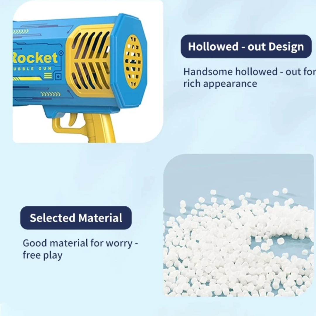 Kletshuts™ BubbleGun – Automatic Soap Rocket Bubble Gun Blower Toy