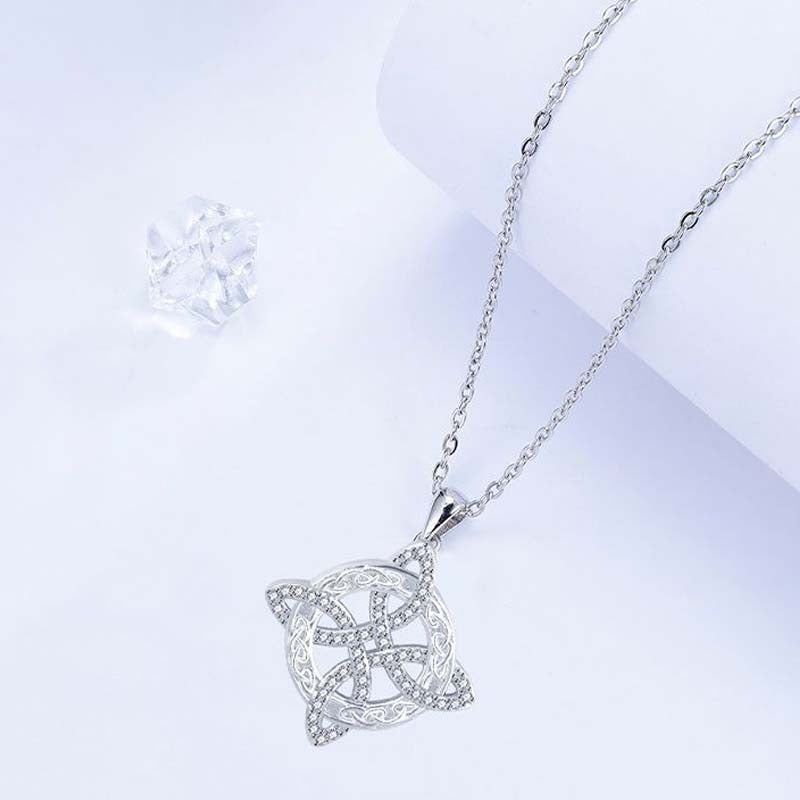 Witches Knot Necklace Sparkling Starburst Pendant