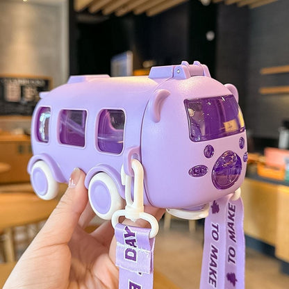 🎁Best Gifts for Children—🚌Portable Water Cup in Bus Shape with Strap（16.9 Oz）