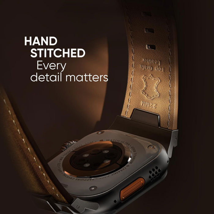 SuitisBest luxurious leather strap with steel buckle.