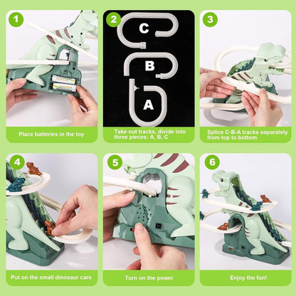 6 Dinosour  Climb Stairs Music Toy！🦖