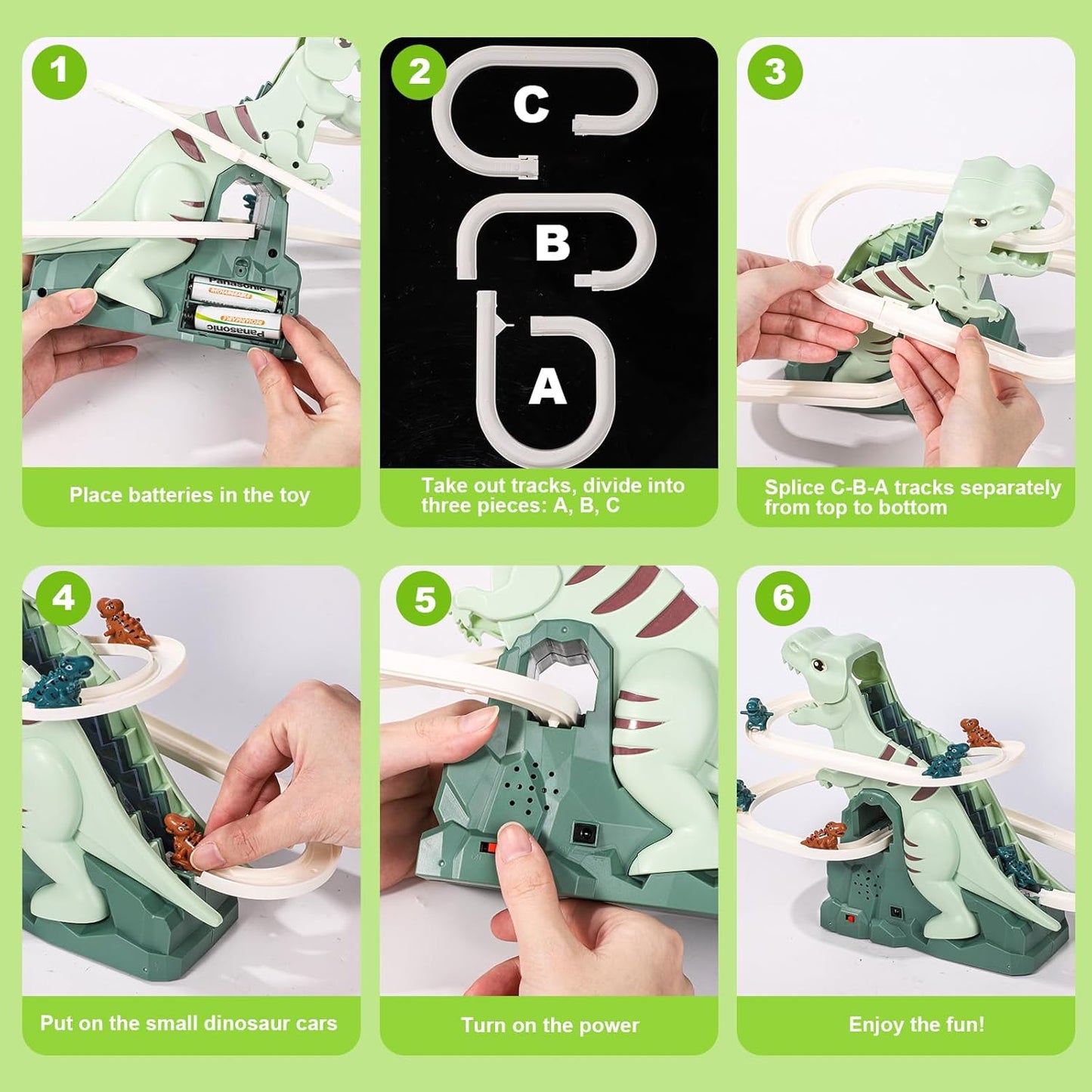 6 Dinosour  Climb Stairs Music Toy！🦖