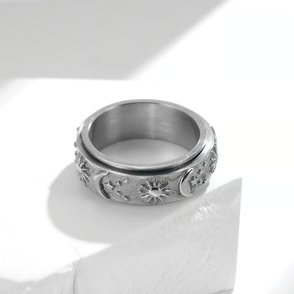 💕 Sun, Moon, and Stars Anxiety Relief Spinner Ring for Couples