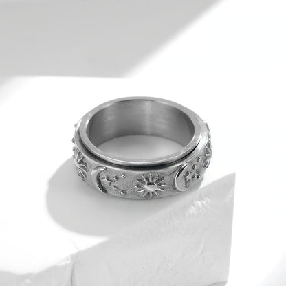 💕 Sun, Moon, and Stars Anxiety Relief Spinner Ring for Couples