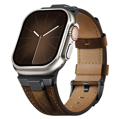 SuitisBest luxurious leather strap with steel buckle.