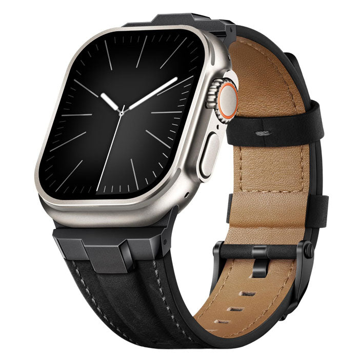 SuitisBest luxurious leather strap with steel buckle.