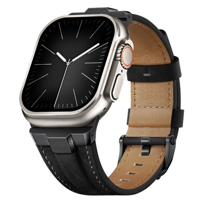SuitisBest luxurious leather strap with steel buckle.