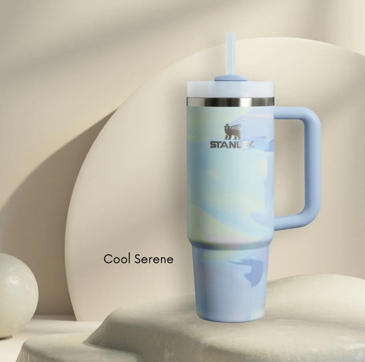 Stanley's Tumbler Cup: with insulated walls keeps drinks Cold for 11 hours, Hot for 7 hours and Iced for 48 hours