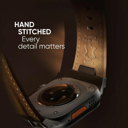 SuitisBest luxurious leather strap with steel buckle.