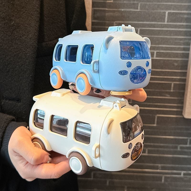 🎁Best Gifts for Children—🚌Portable Water Cup in Bus Shape with Strap（16.9 Oz）