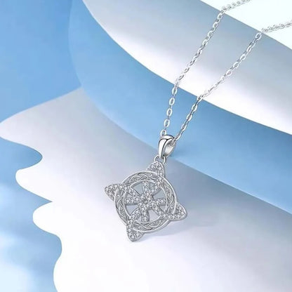 Witches Knot Necklace Sparkling Starburst Pendant
