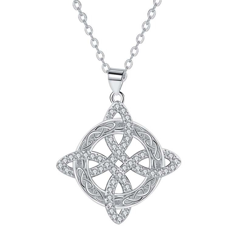 Witches Knot Necklace Sparkling Starburst Pendant