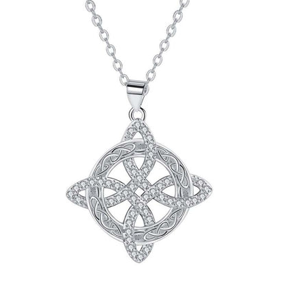 Witches Knot Necklace Sparkling Starburst Pendant