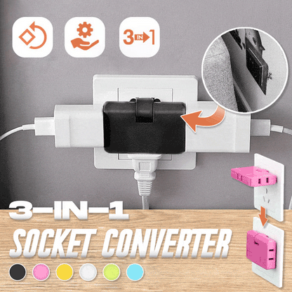 180 Degrees Rotatable Socket Converter , 3pcs